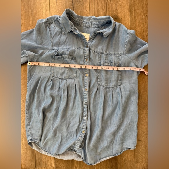Style & Co Chambray Relaxed Fit Soft Denim Button Up Top Size 0X - Picture 9 of 9